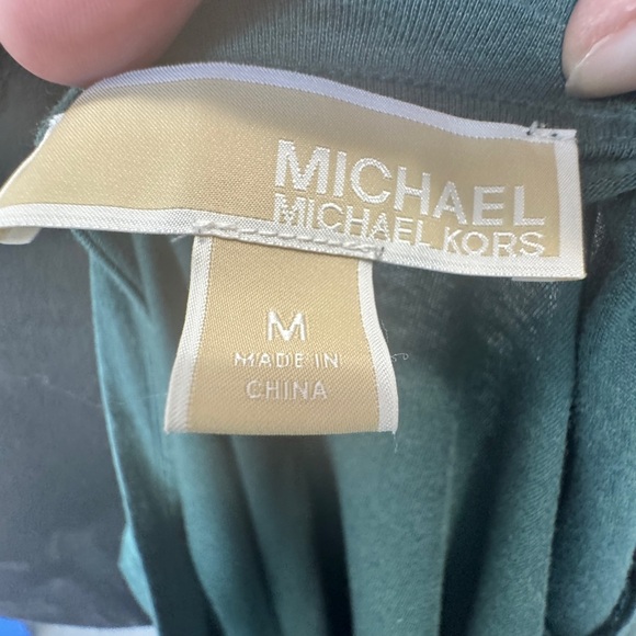 Michael Kors Ruffle Long Sleeve Top Green - Picture 5 of 9